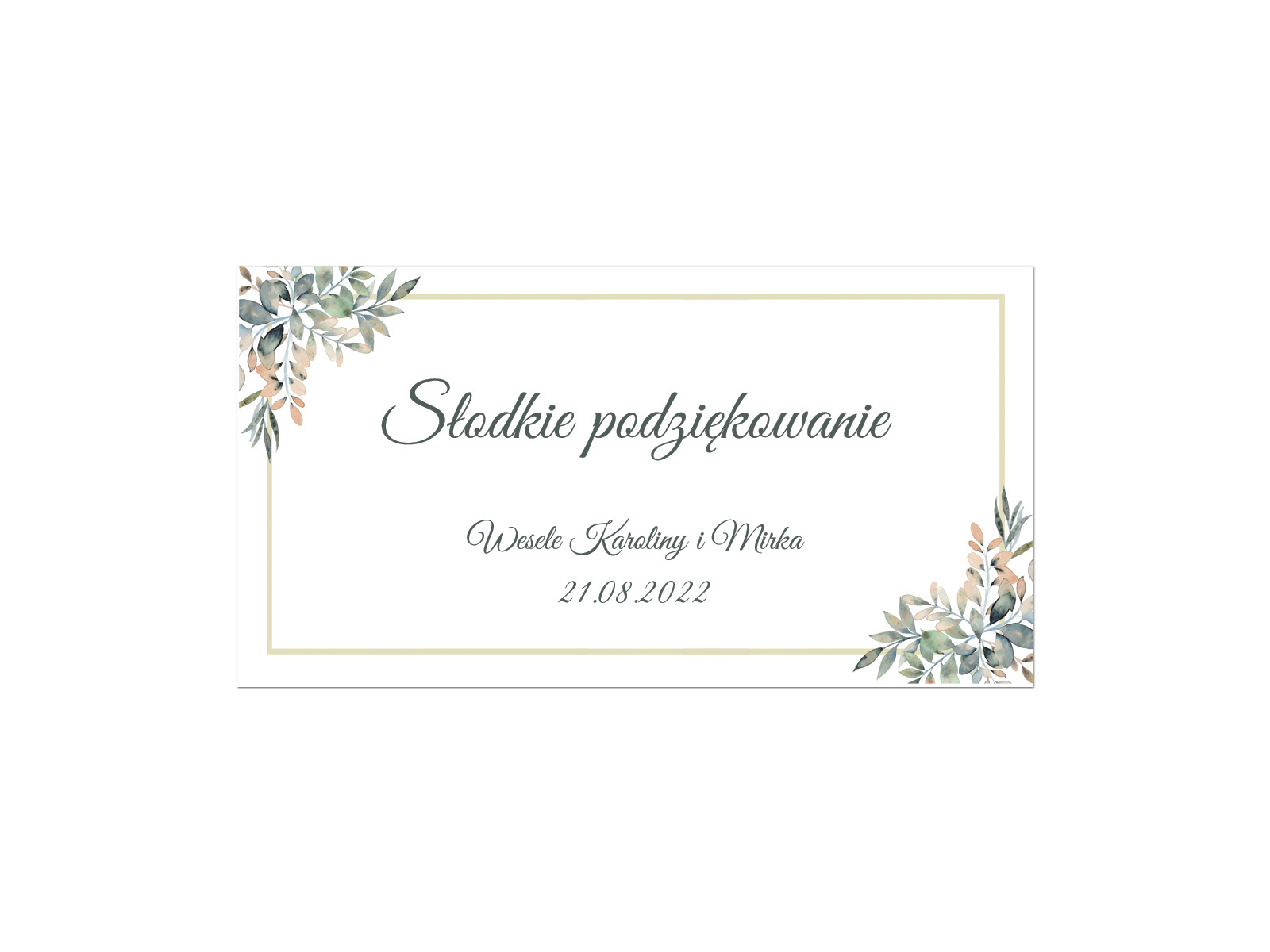 Naklejki personalizowane na pudełka na ciasto z listkami - 30 szt.