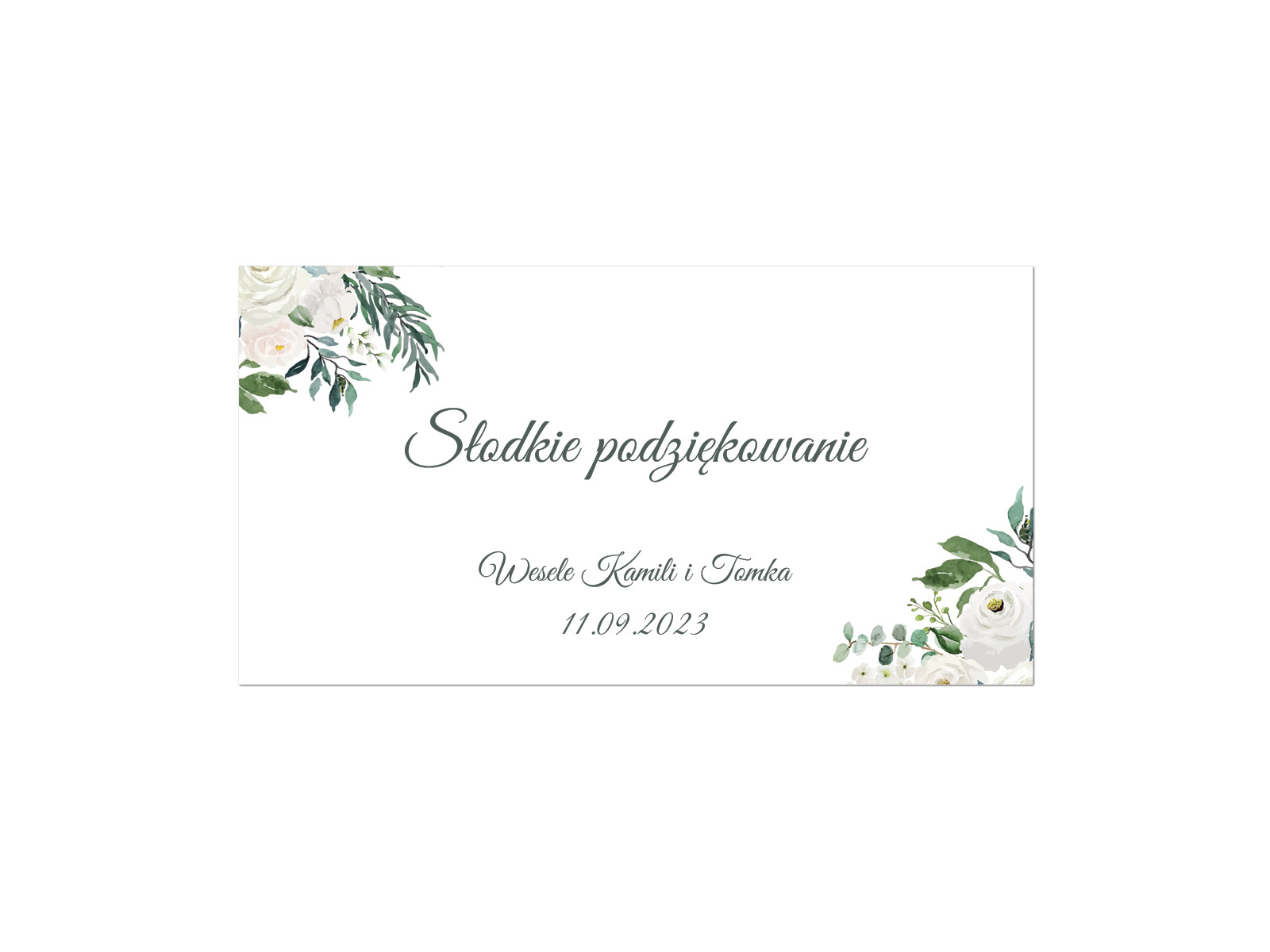 Naklejki personalizowane na pudełka na ciasto z kwiatkami - 30 szt.