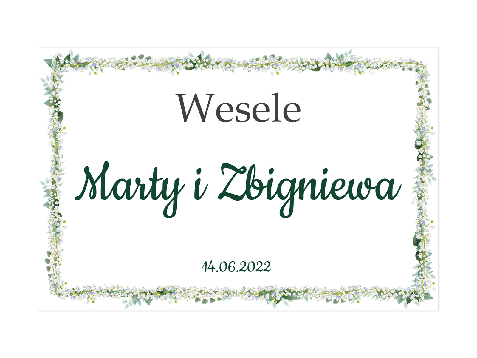 Plakat Weselny personalizowany - 90x60 cm