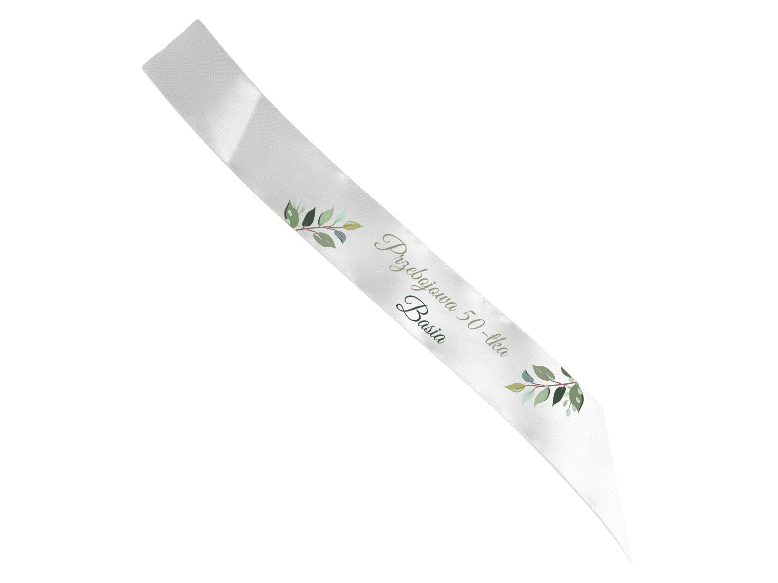 Szarfa personalizowana z imieniem na 50 urodziny - 140 cm - 1 szt.