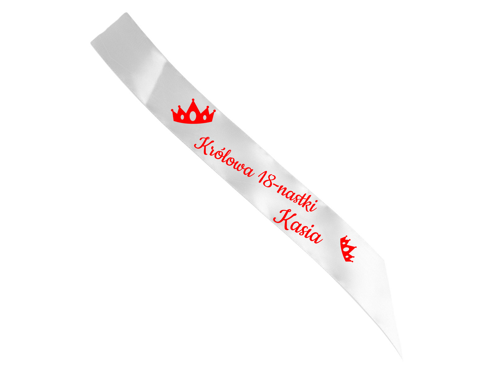 Szarfa personalizowana z imieniem na 18 urodziny - 140 cm - 1 szt.