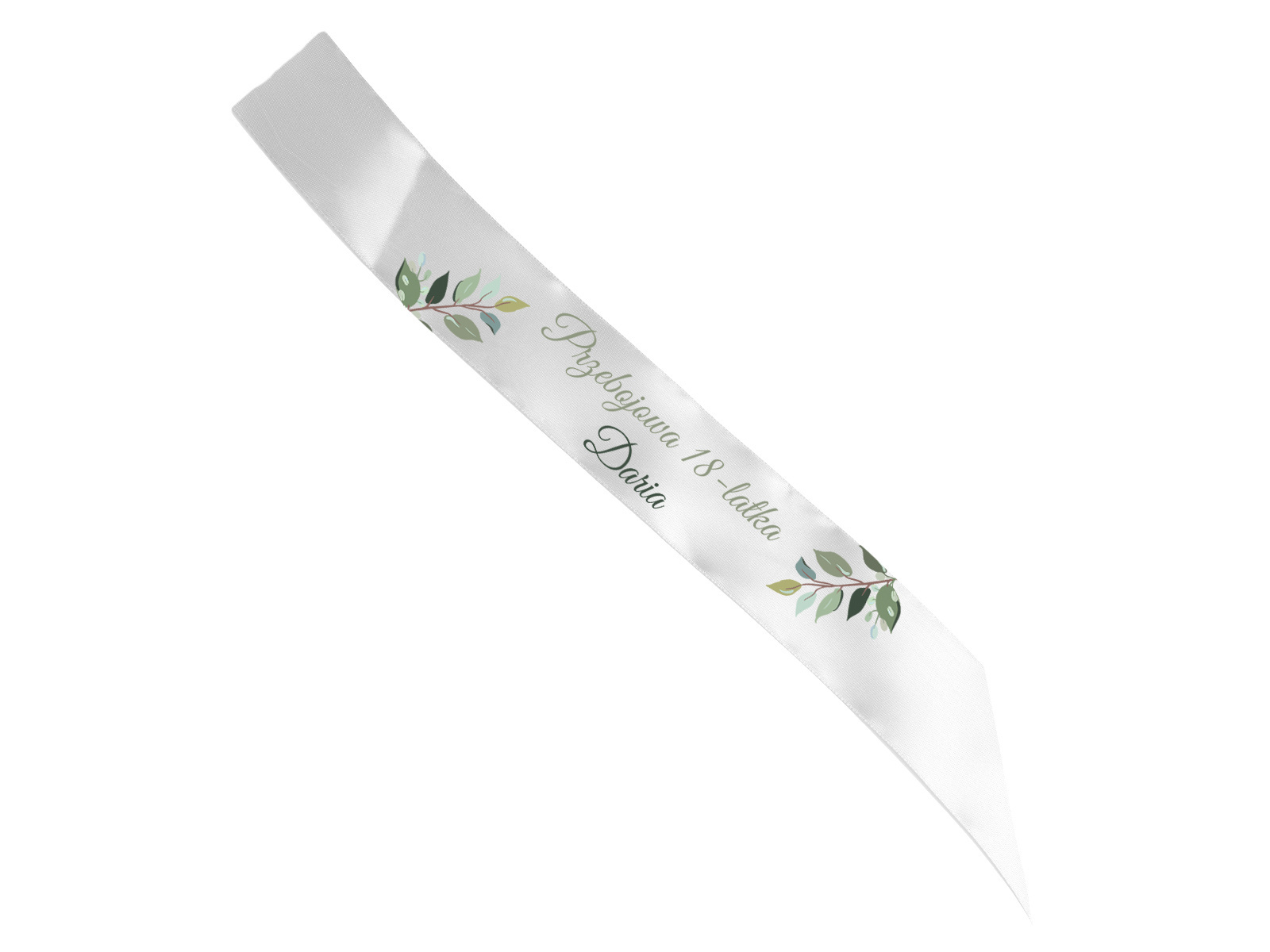 Szarfa personalizowana z imieniem na 18 urodziny - 140 cm - 1 szt.