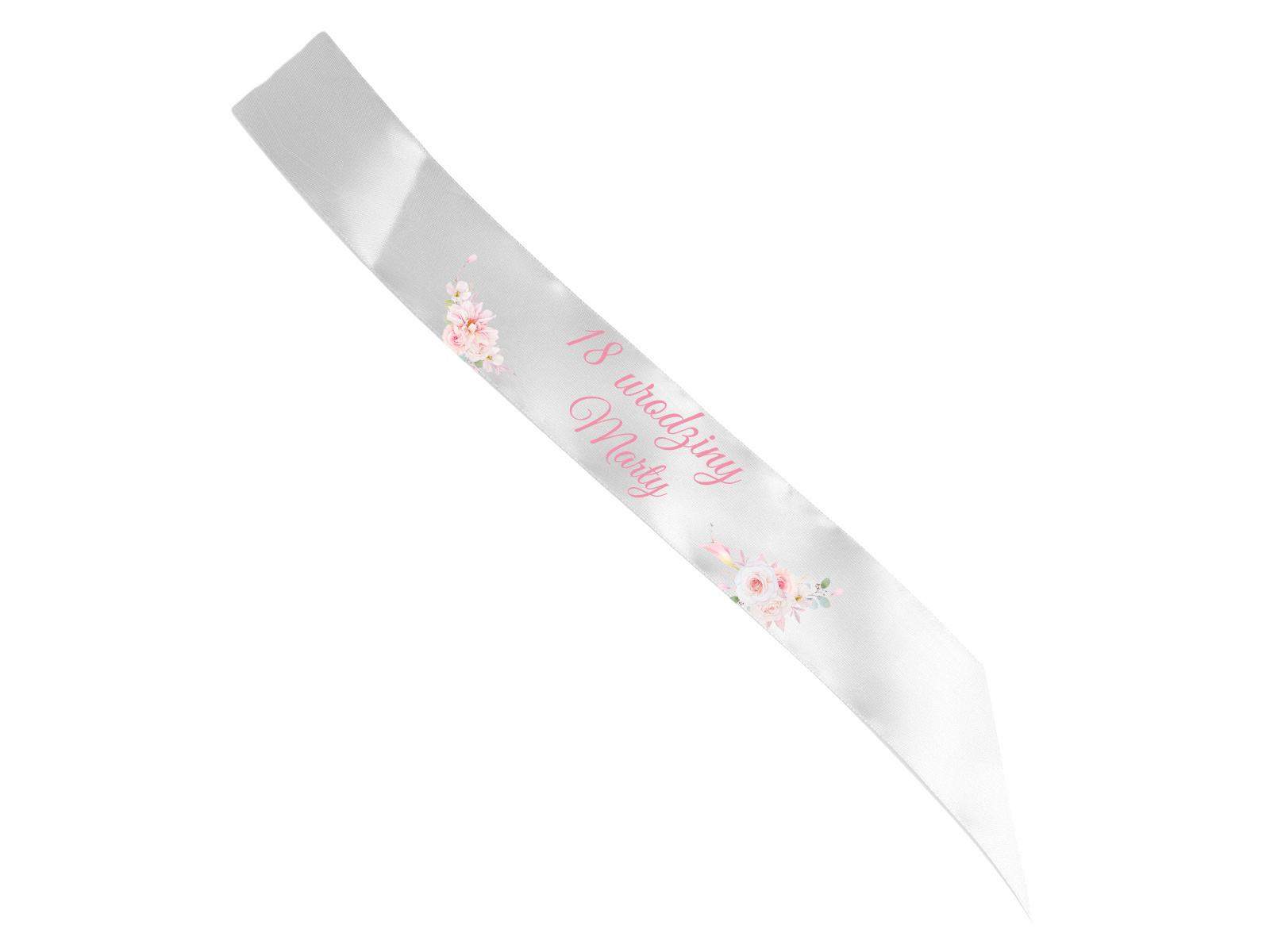 Szarfa personalizowana z imieniem na 18 urodziny - 140 cm - 1 szt.