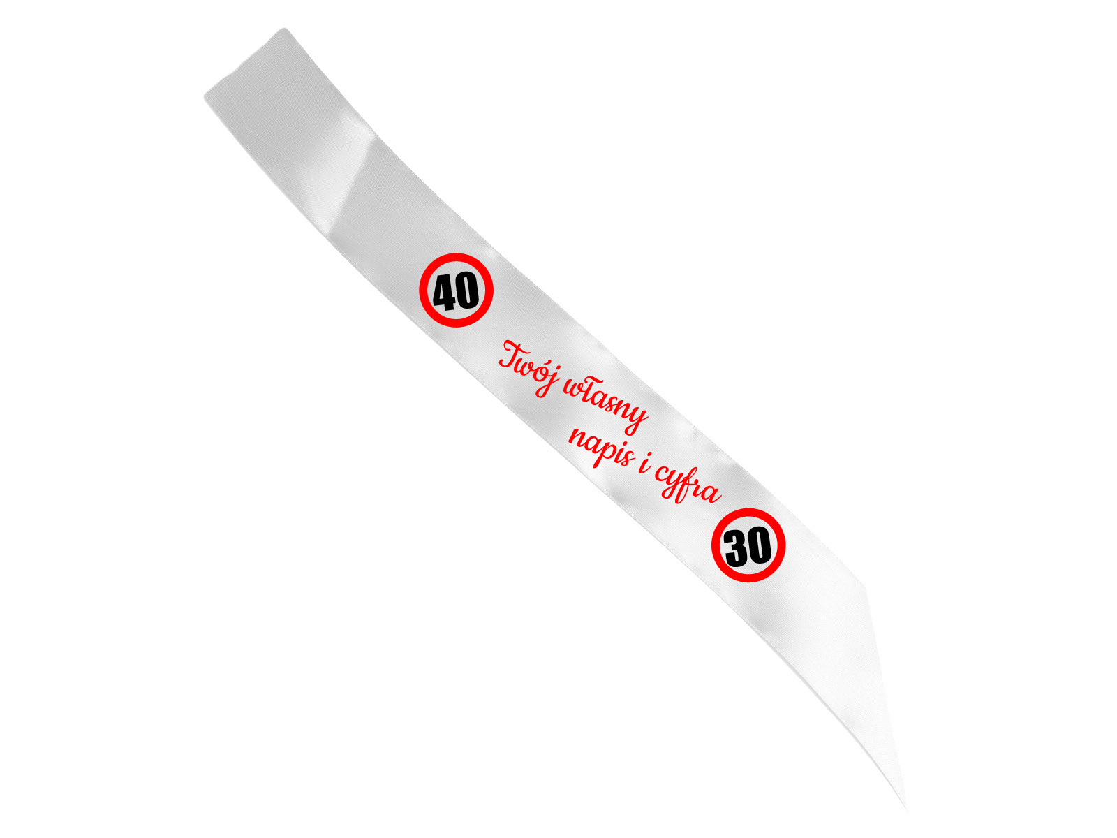 Szarfa personalizowana z napisem na urodziny - 140 cm - 1 szt.