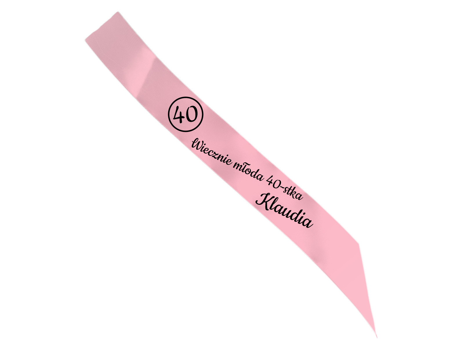 Szarfa personalizowana z imieniem na 40 urodziny - 140 cm - 1 szt.