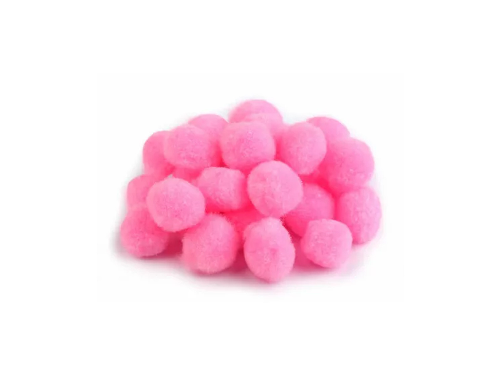 Pompony pluszowe różowe - 20 mm - 20 szt.