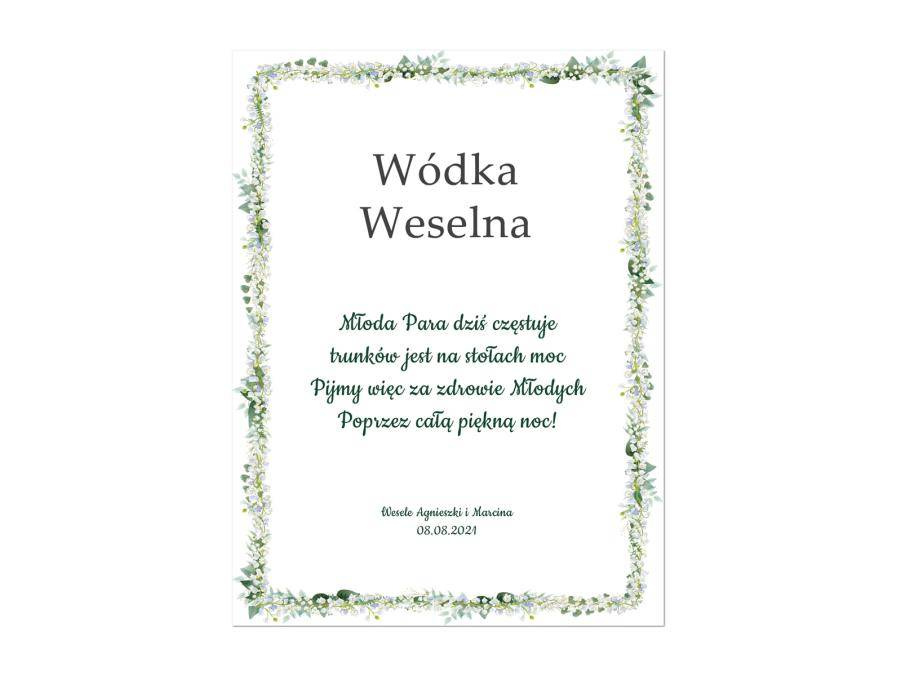 Etykiety personalizowane na butelkę z Wódką Weselną - 9 szt.