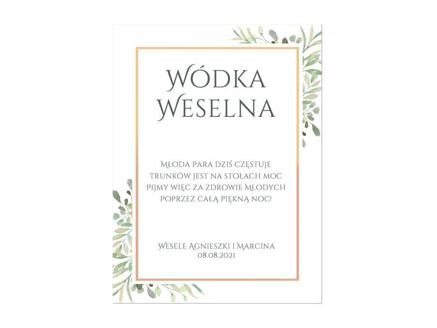 Etykiety personalizowane na butelkę z Wódką Weselną - 9 szt.