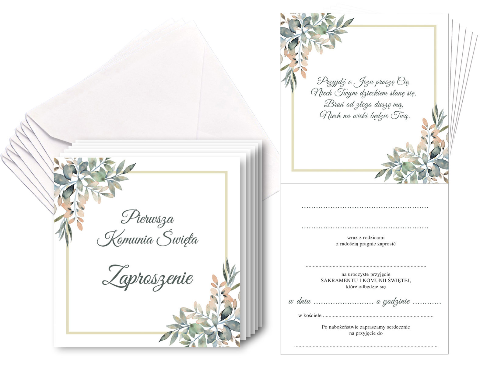 Zaproszenia na I Komunię Świętą - 6 szt.