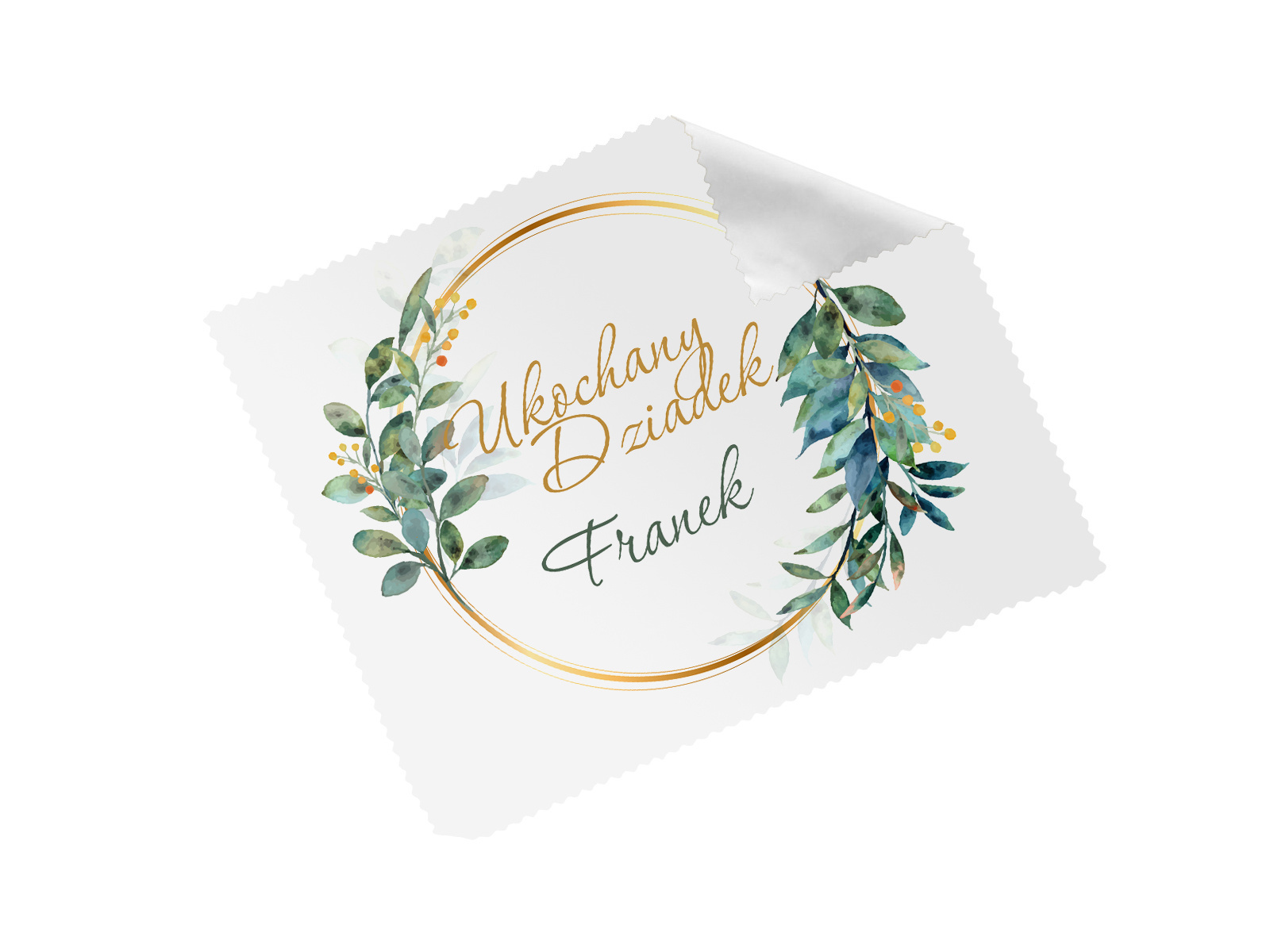 Ściereczka do okularów z imieniem na dzień dziadka Listki - 1 szt.