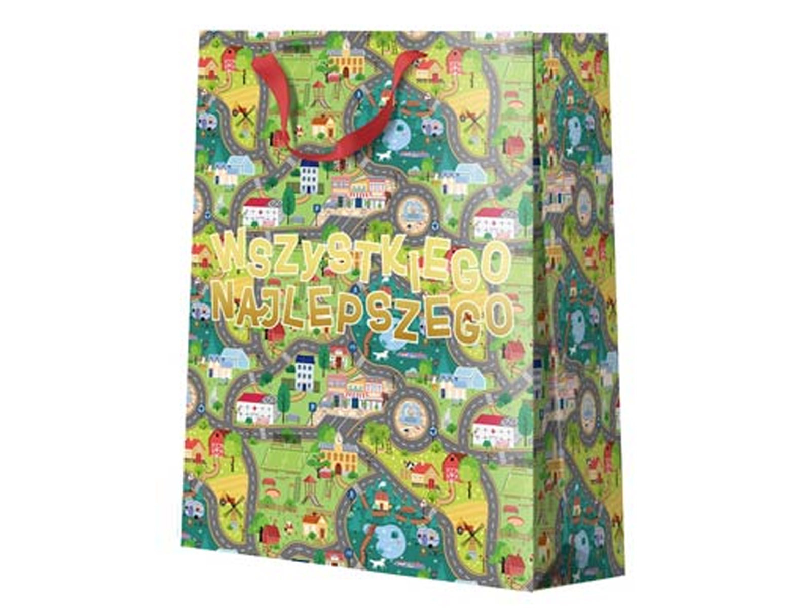 Torebka prezentowa Miasteczo - duża - 1 szt.