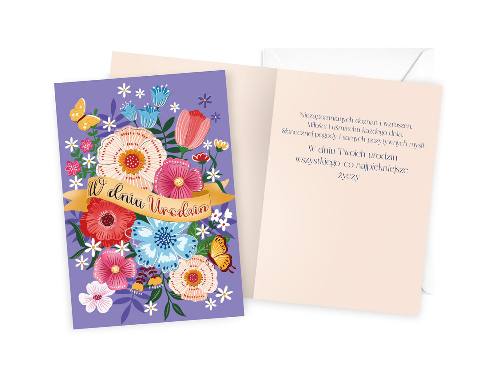 Kartka na urodziny Kwiaty - 1 szt.