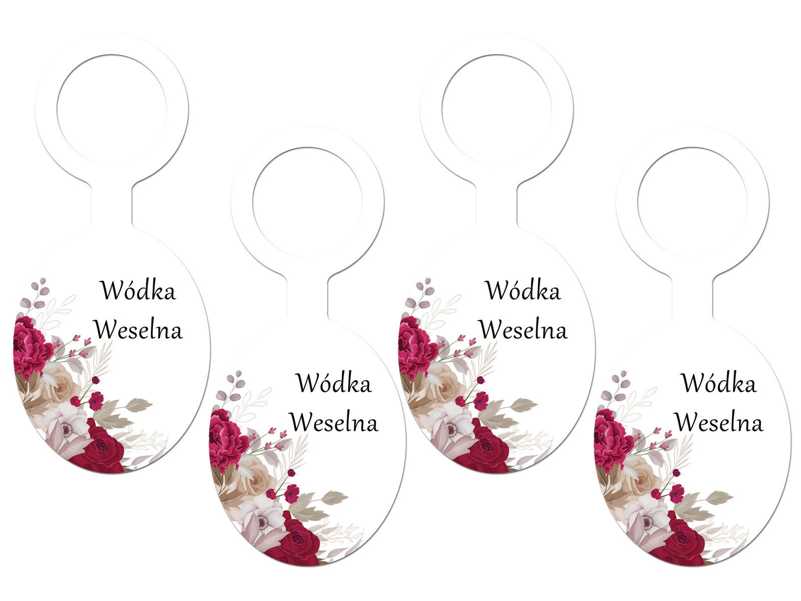Zawieszki na wódkę weselną - 8 szt.