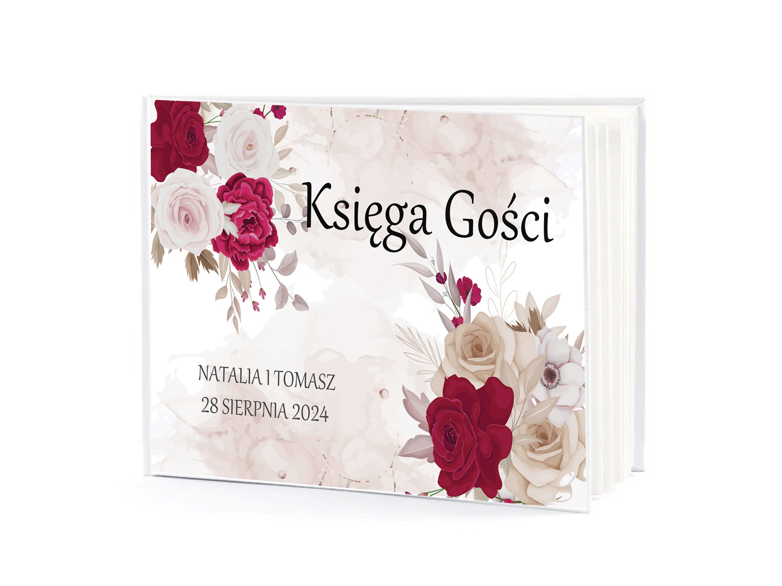 Księga gości weselnych z kwiatami - 50 kartek