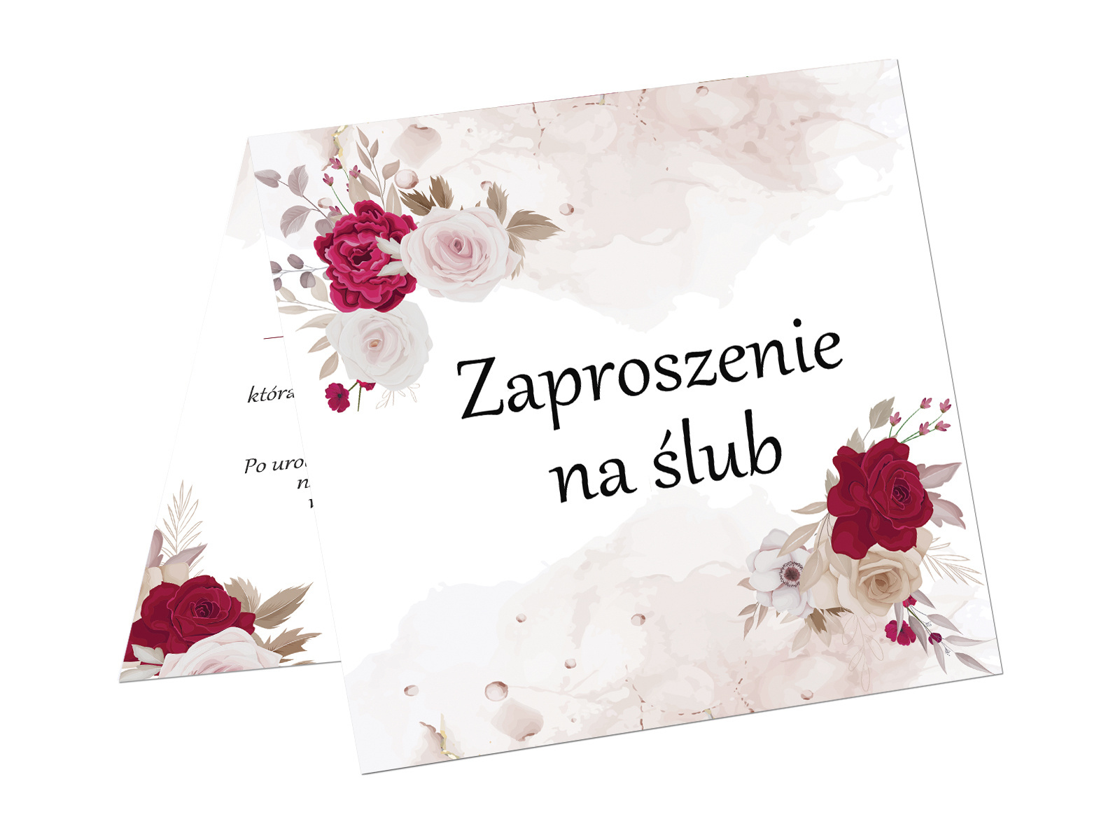 Zaproszenie na ślub z kopertą - 6 szt.