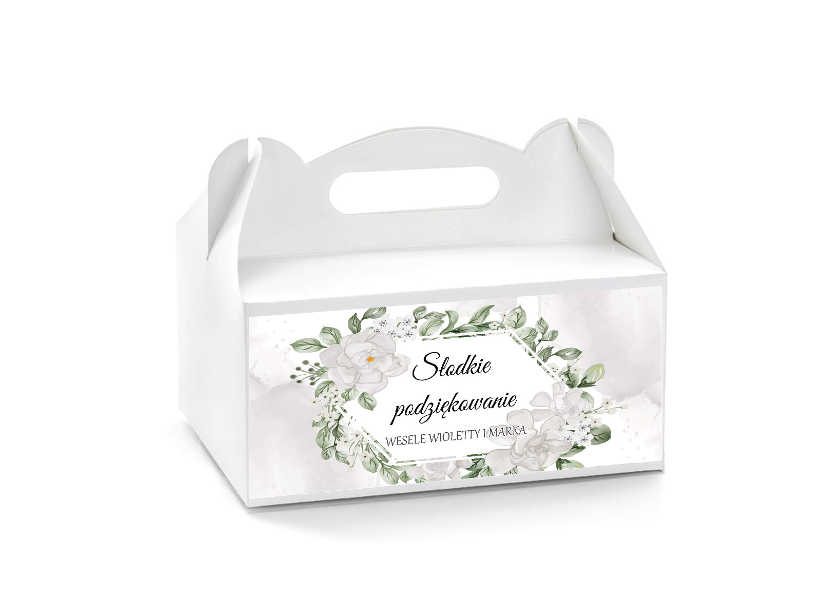 Personalizowane pudełka na ciasto z kwiatami - 6 szt.