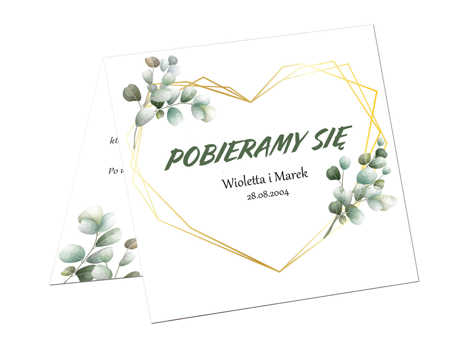 Zaproszenie personalizowane na ślub z kopertą - 6 szt.