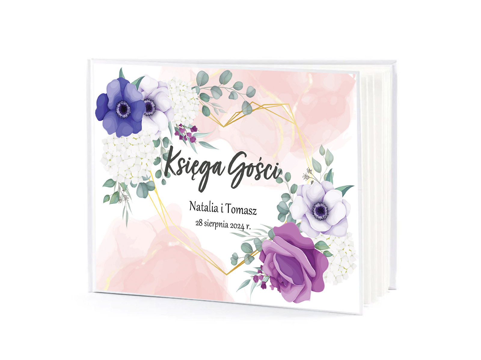 Księga gości weselnych z kwiatami - 50 kartek