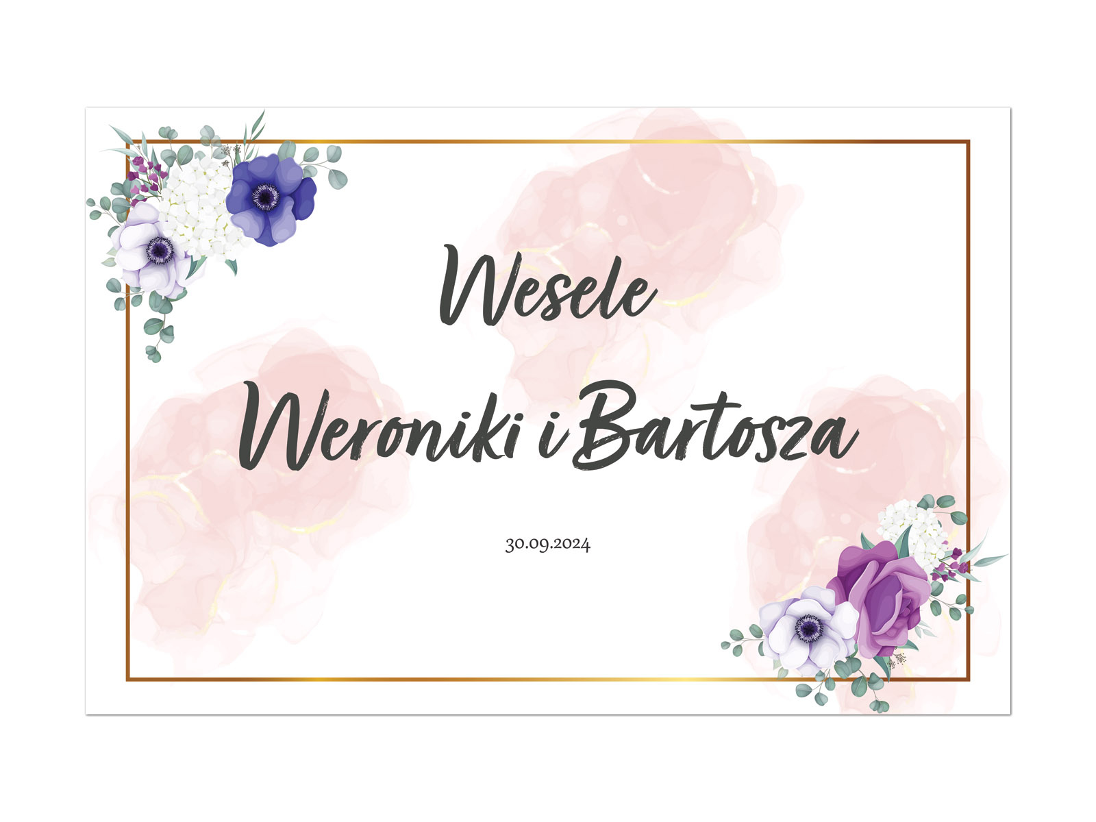 Plakat Weselny personalizowany - 60x40 cm