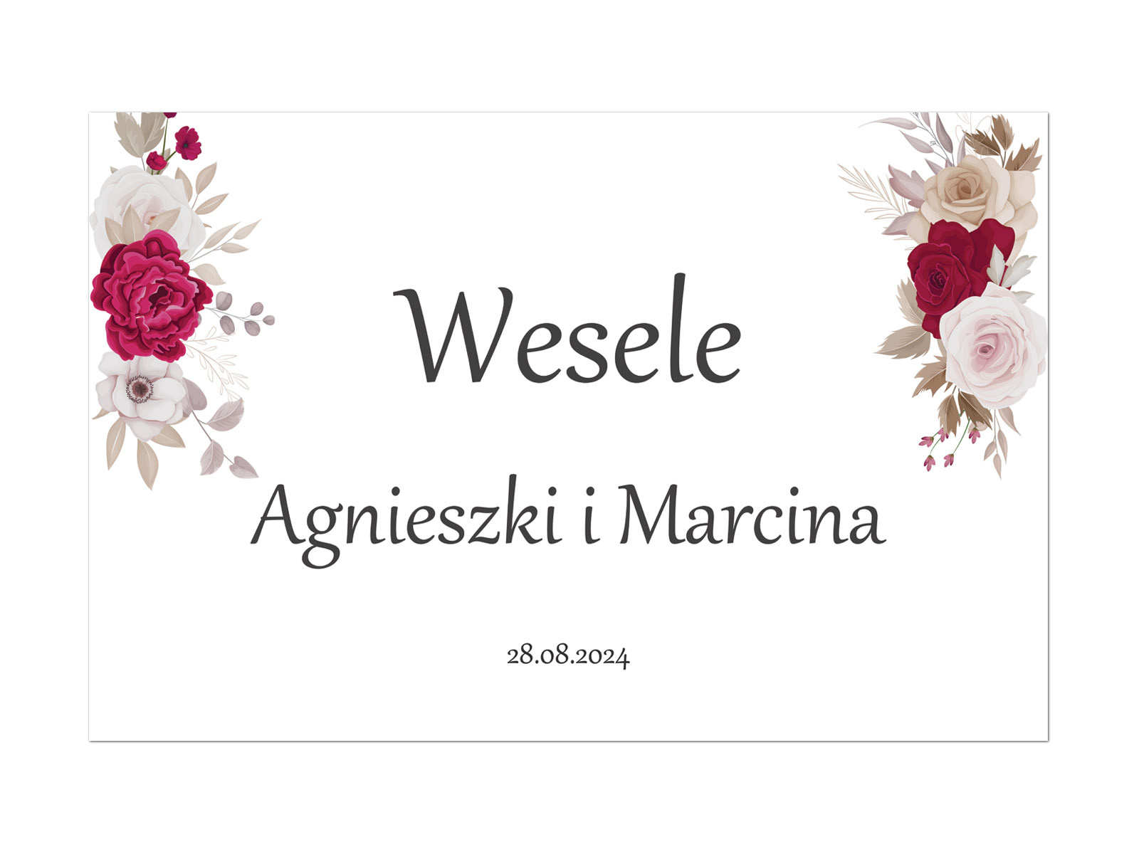 Plakat Weselny personalizowany - 90x60 cm