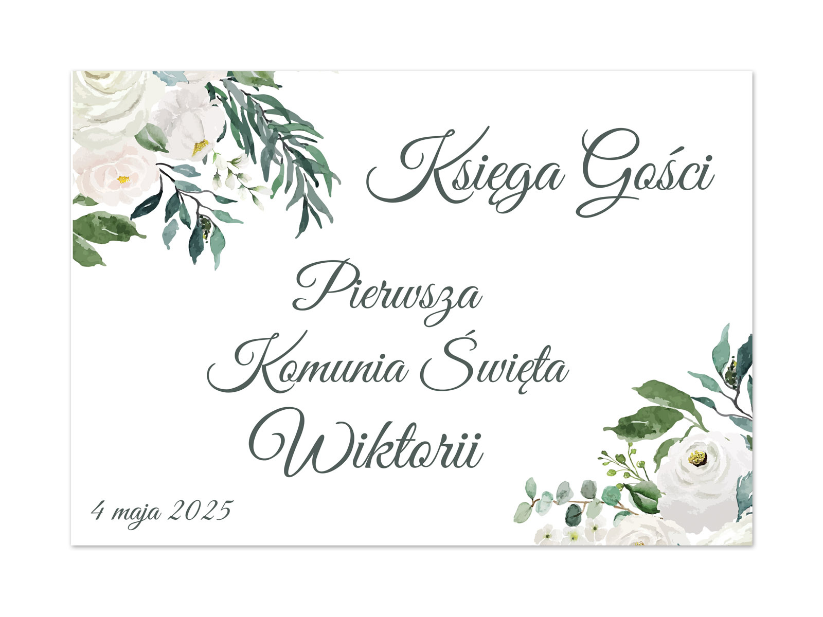 Personalizowana naklejka na księgę gości na I Komunię Świętą - 1 szt.