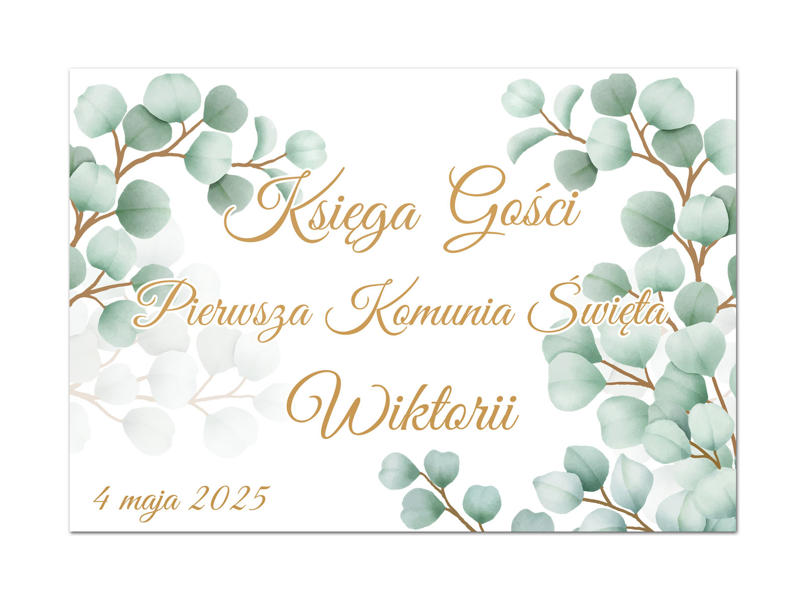 Personalizowana naklejka na księgę gości na I Komunię Świętą - 1 szt.