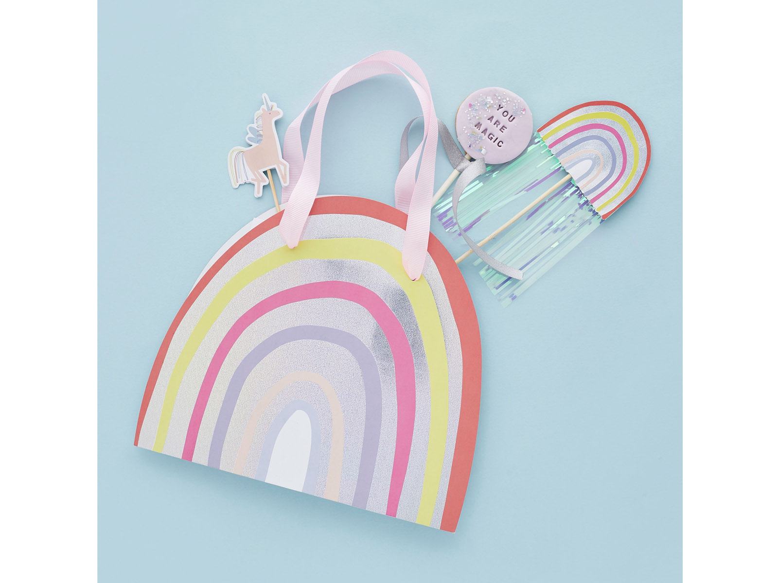 Torebki prezentowe Tęcza - 19cm x 22cm - 5szt.