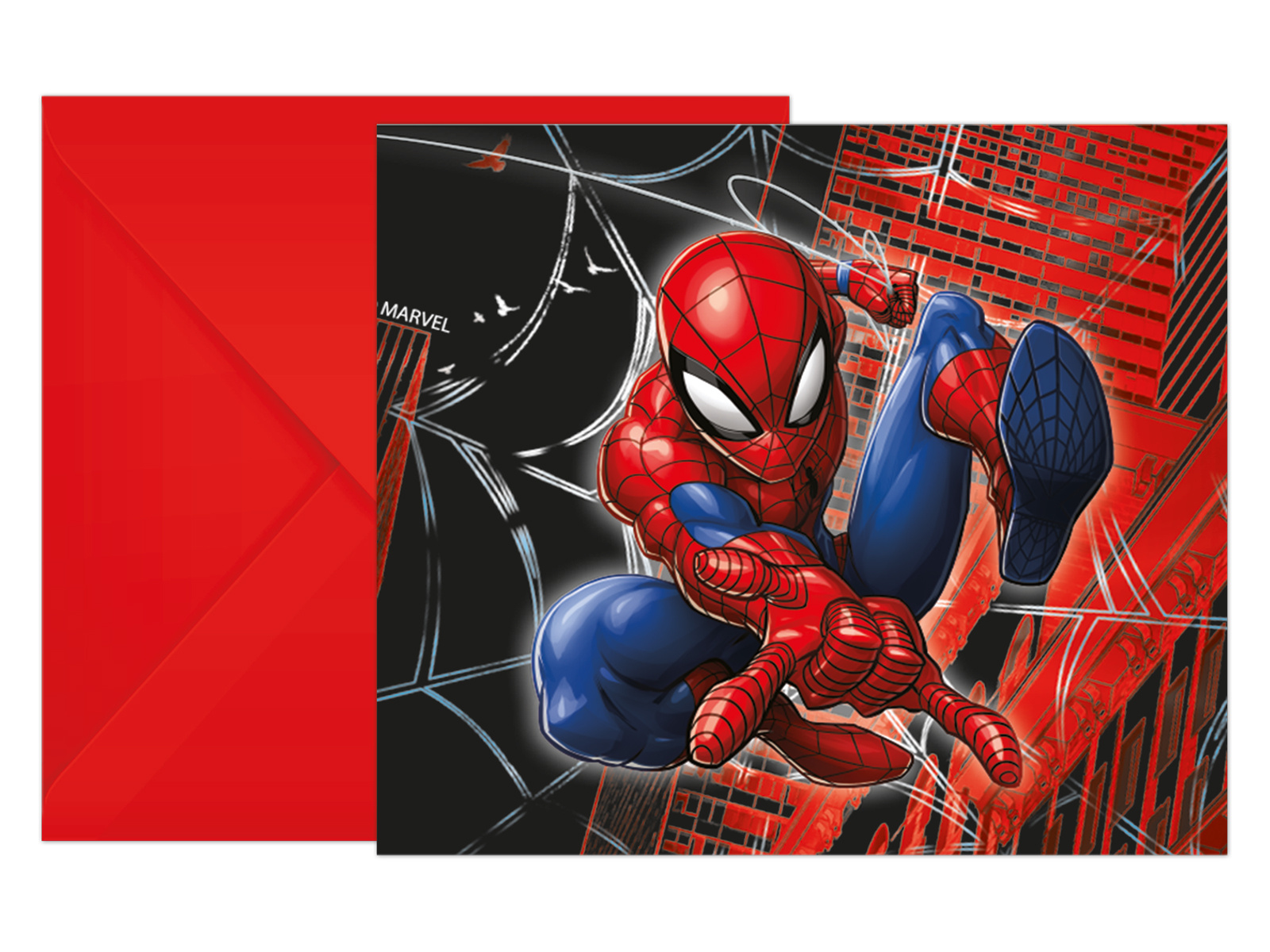 Zaproszenia urodzinowe Spiderman - 6 szt.