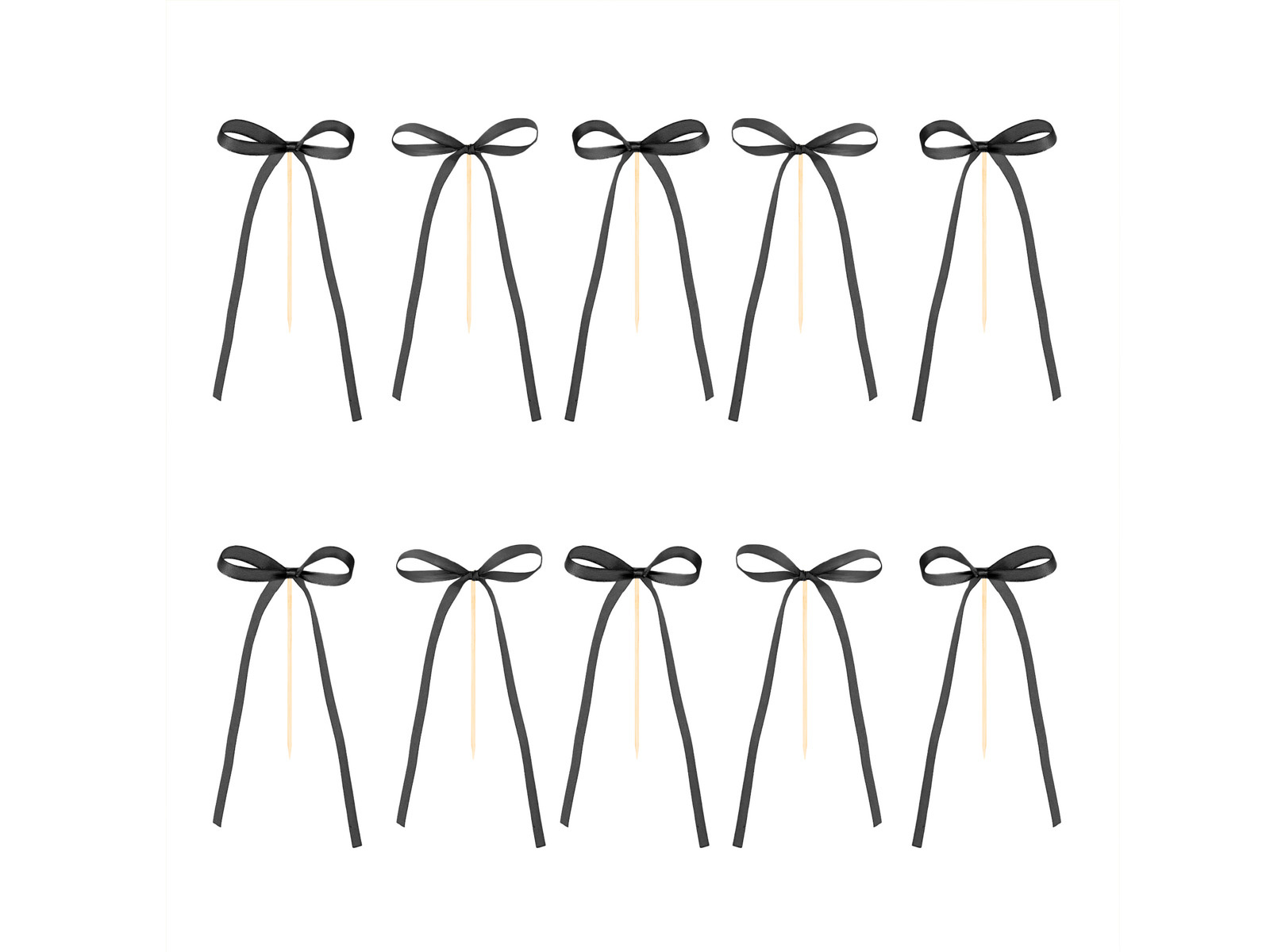 Pikery na Tort Kokardki - czarne - 10 szt.