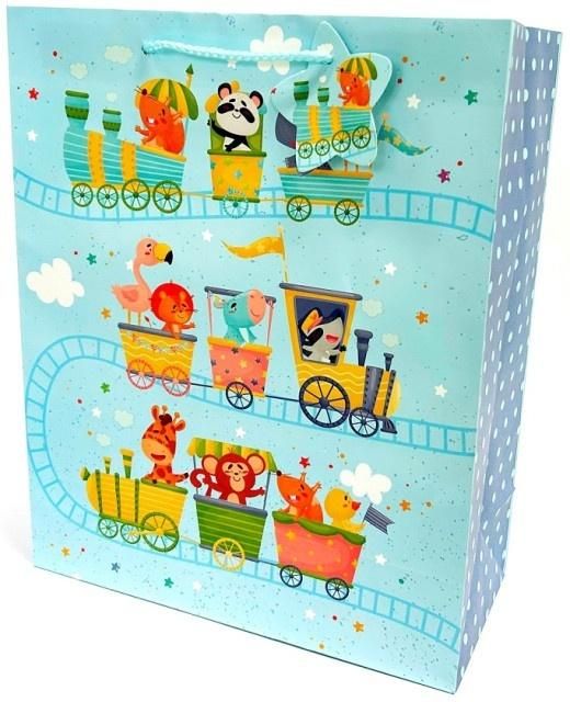 Torebka ozdobna matowa 26x32x12cm Ciuchcia - artykuł papierniczy