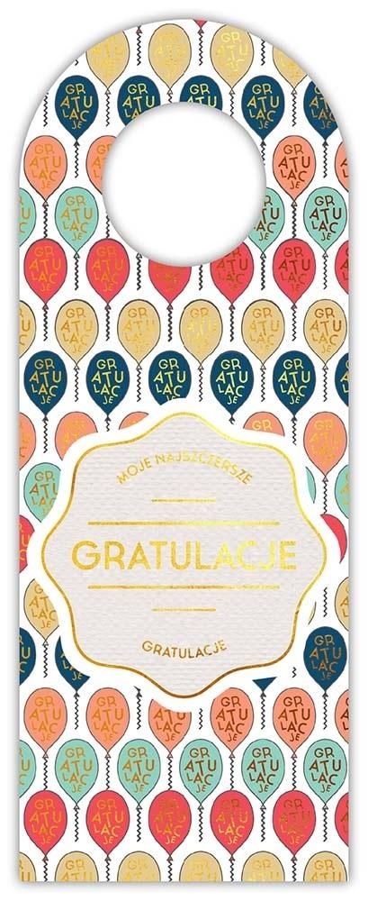 Zawieszka na butelkę - Gratulacje balony