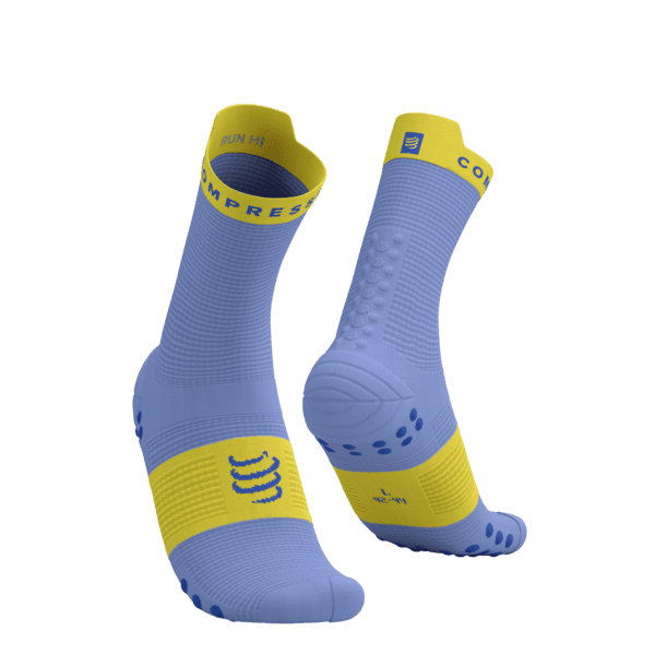 COMPRESSPORT Skarpetki do biegania wysokie PRORACING SOCKS V4 RUN HIGH jacaranda/maize