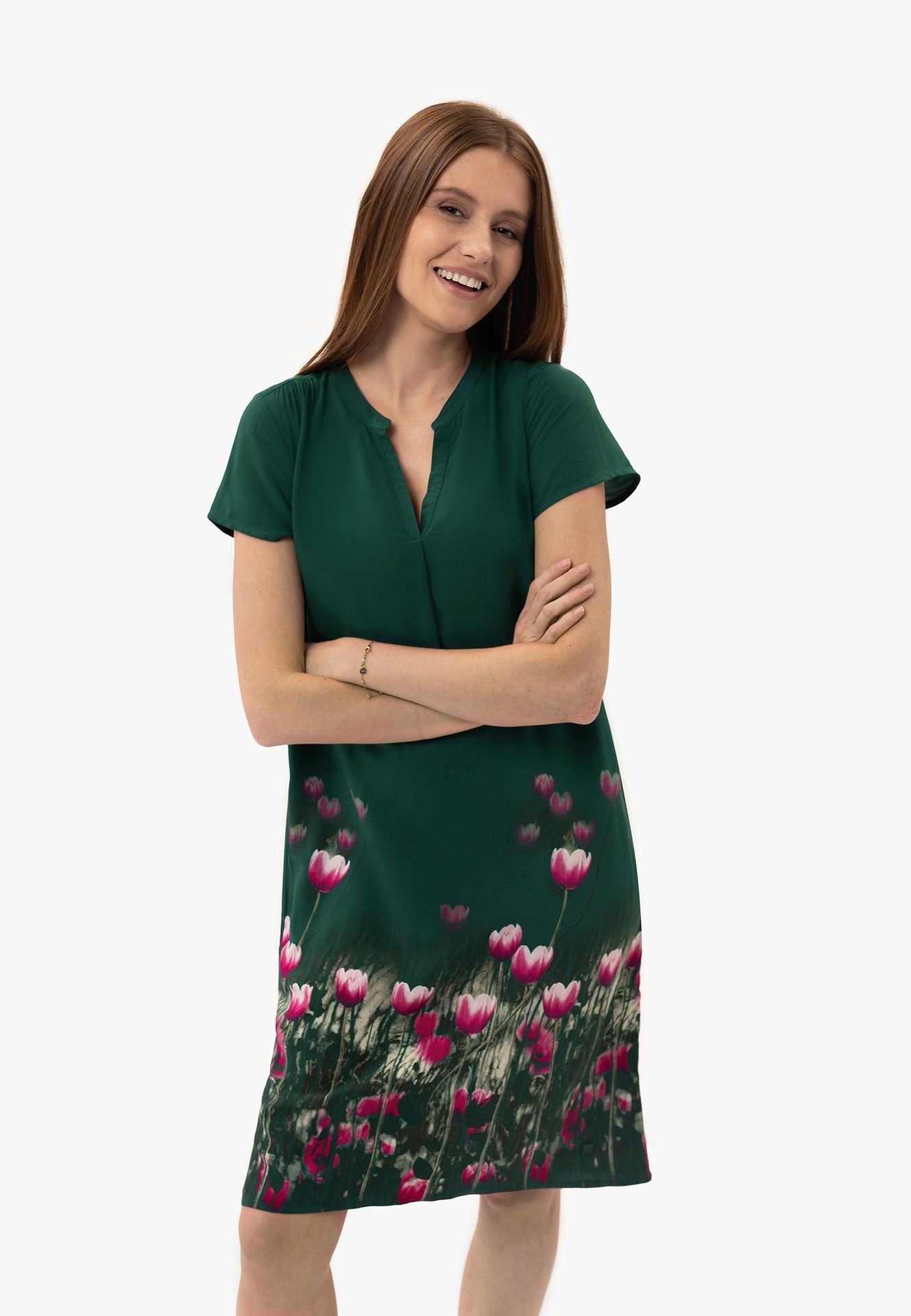 Luźna sukienka w kwiaty G-MAY