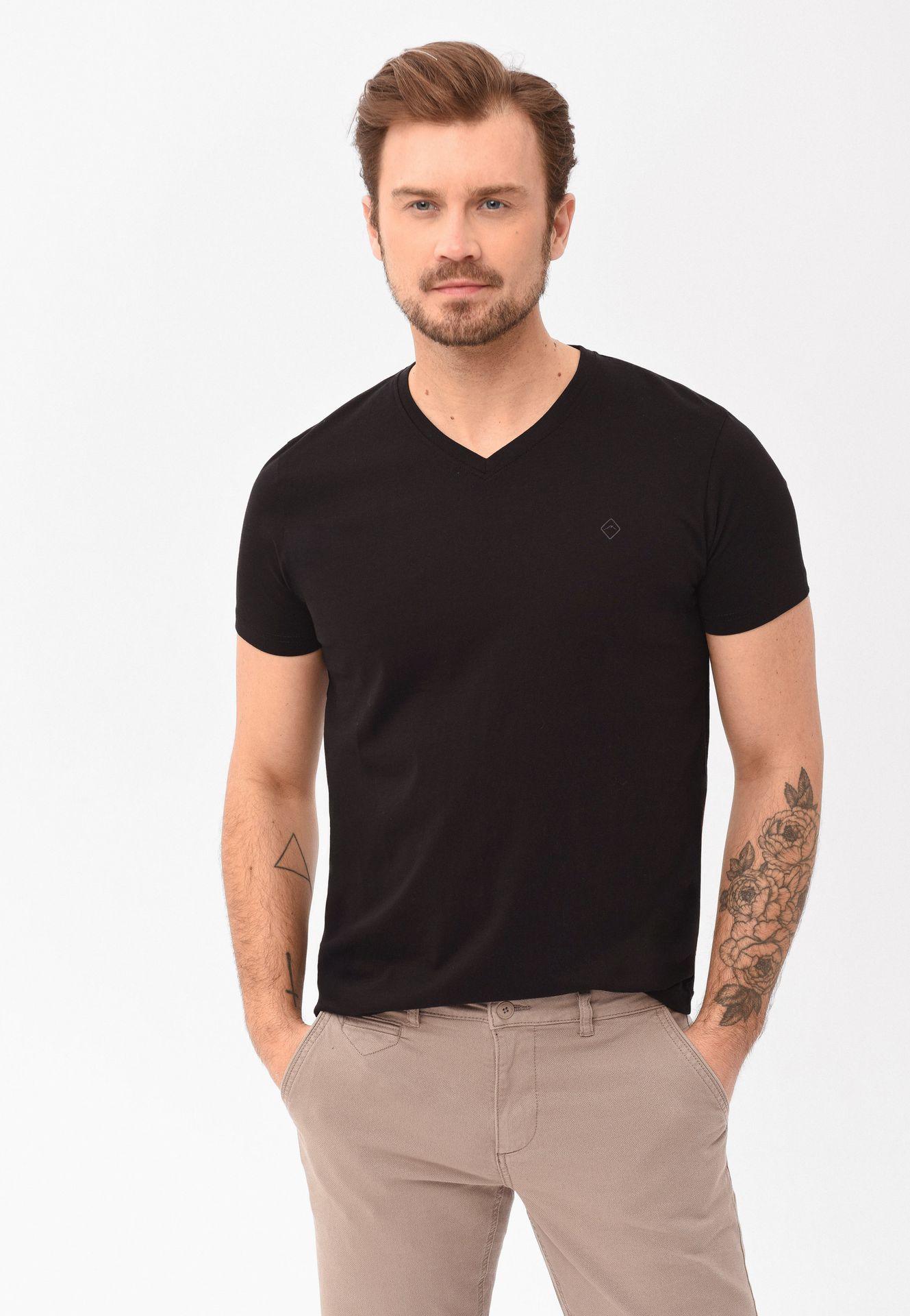 T-shirt z dekoltem w serek T-SLIT