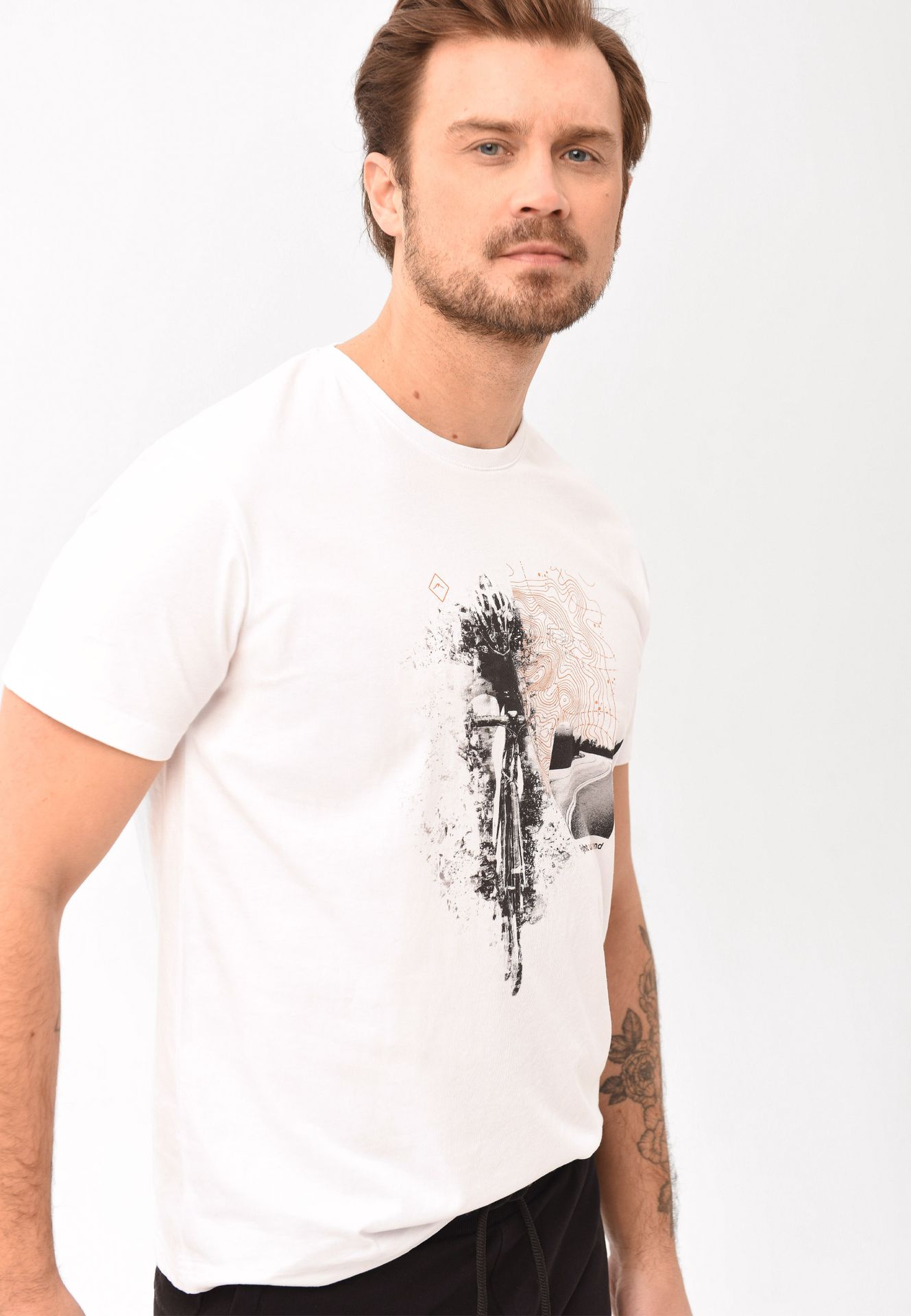 T-shirt bawełniany, Comfort Fit, T-ROADBIKE