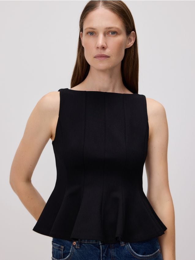 Reserved - Bluzka z wiskozą - czarny