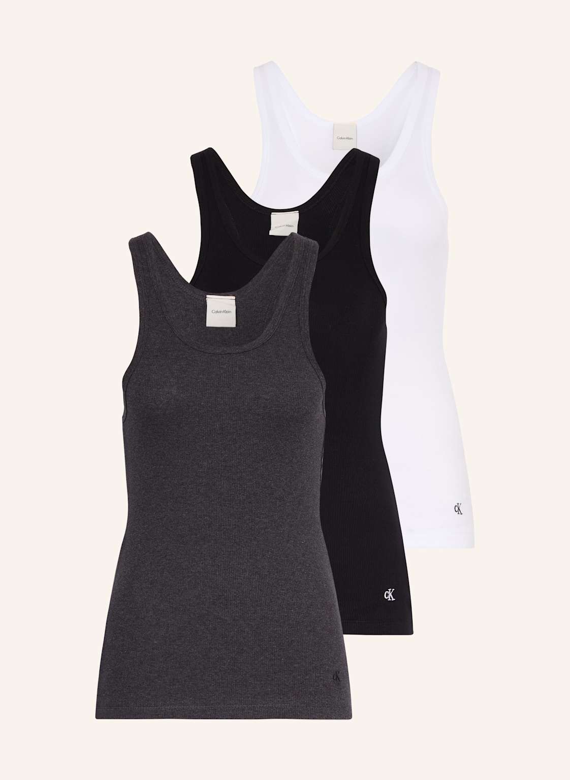 Calvin Klein Top, 3 Szt. 100% Cotton schwarz