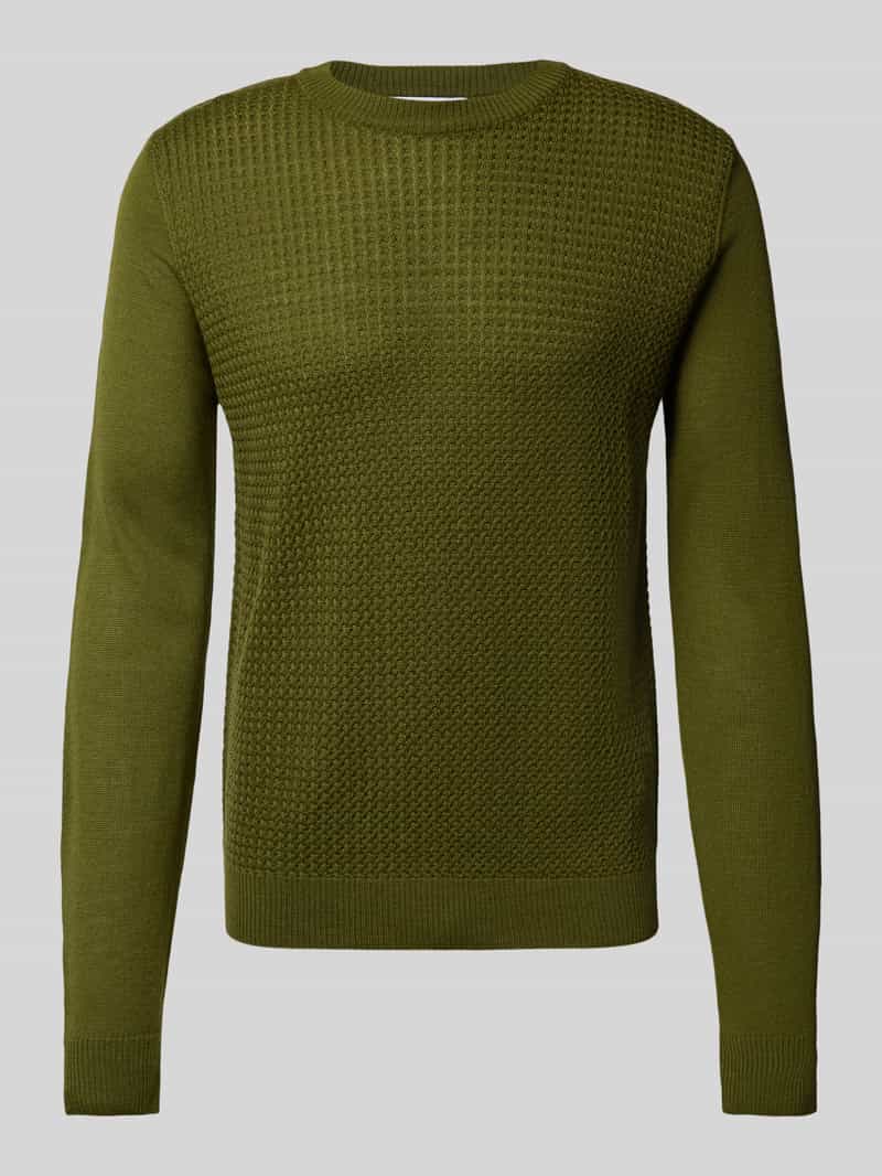 Sweter z dzianiny z okrągłym dekoltem