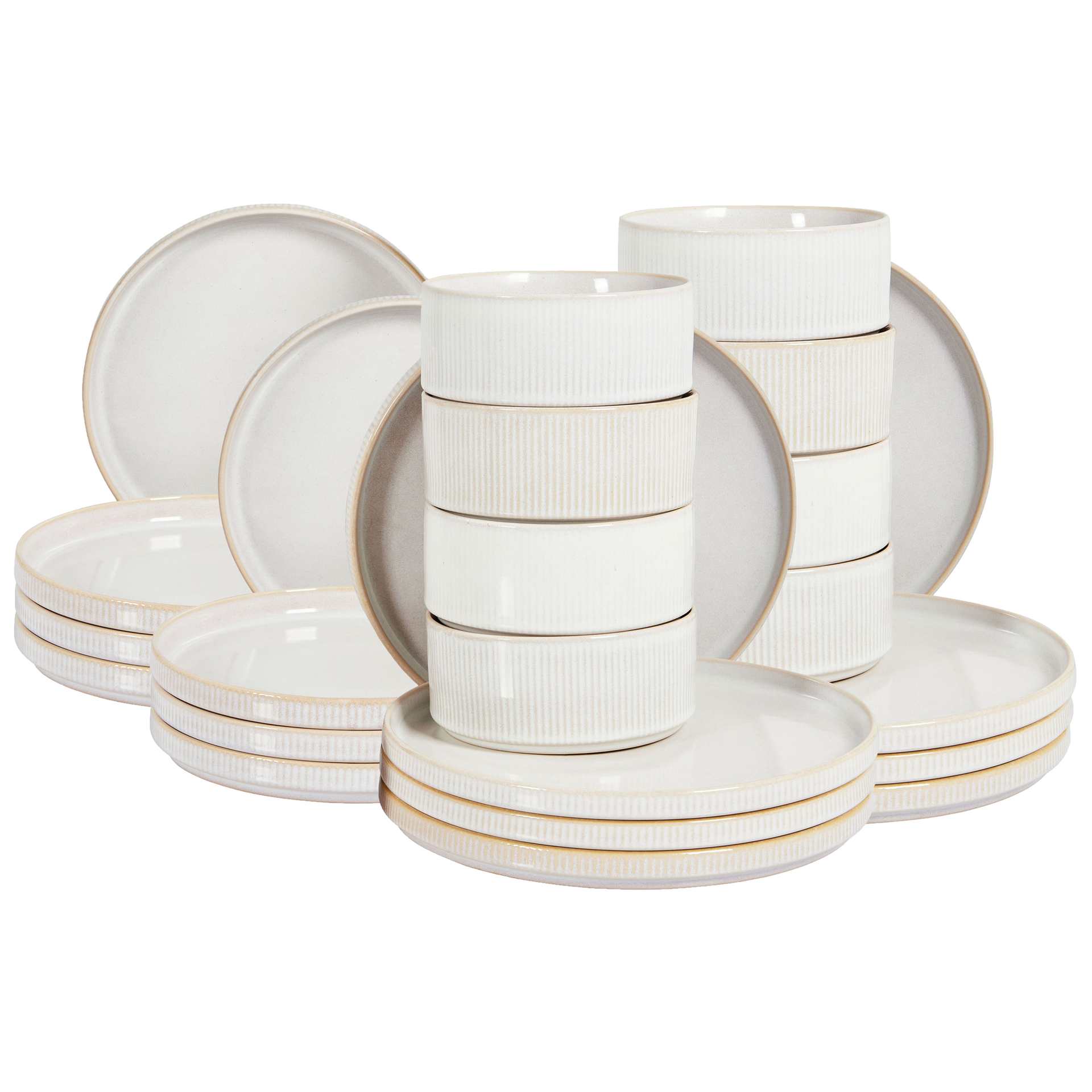 Zastawa stołowa 24-częściowa SPIKENARD Kamionka Złamana biel