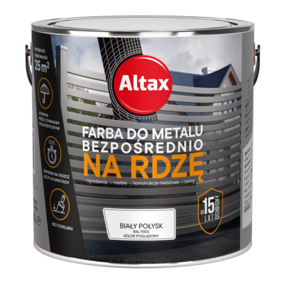 ALTAX Farba do metalu 2,5 l biały połysk