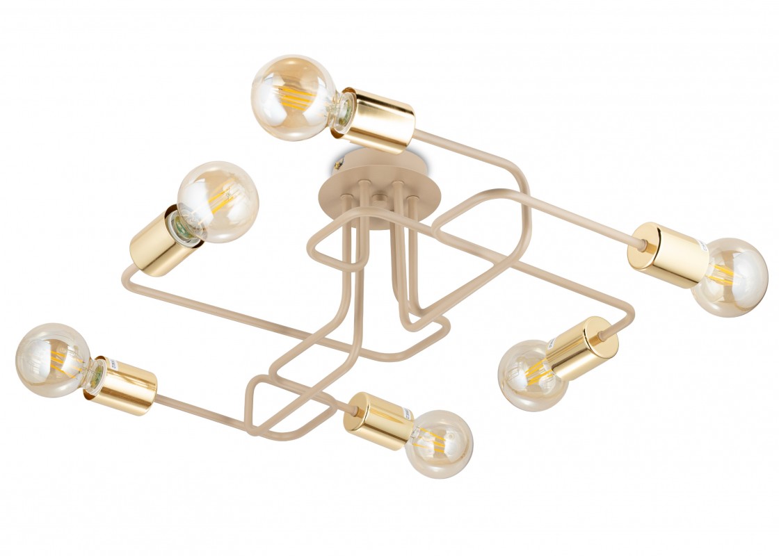 Lampa Sufitowa Onyx Beżowa 6xE27 63x53 cm