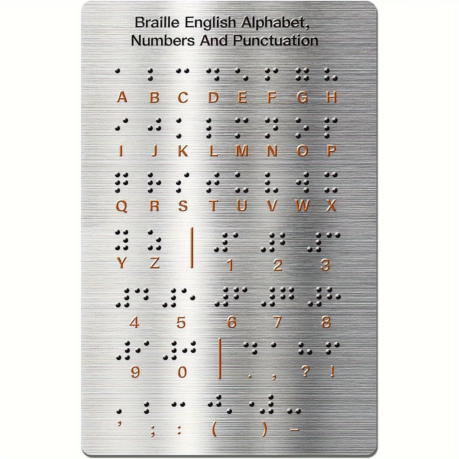 TEMU Łatwa w użyciu tablica do nauki braille'a - Stal spawana, podniesione punkty dla dotyku, idealne do szkół i użytku domowego, zawiera alfabet