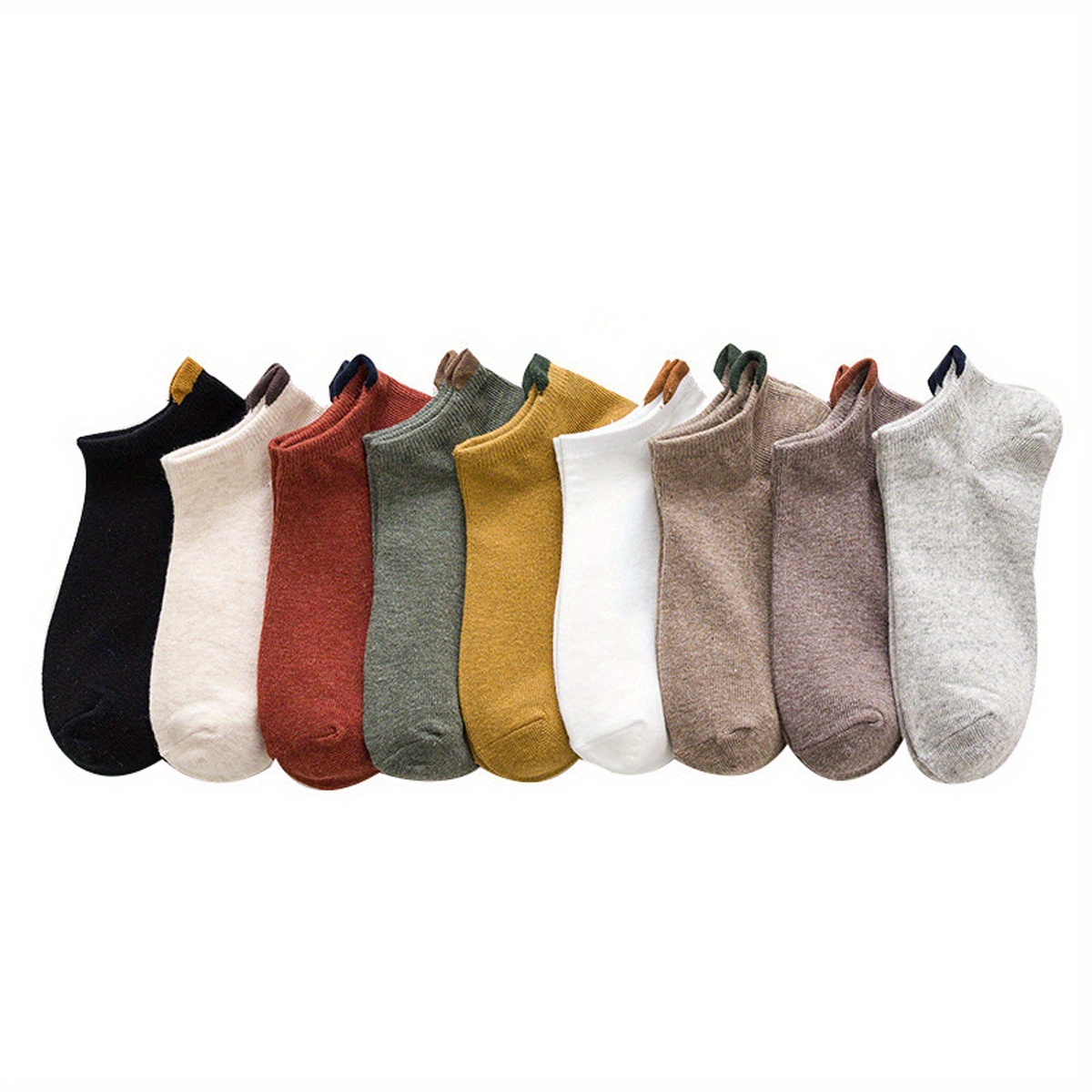 TEMU 9 par Colorblock Ankle Socks, miękkie i skarpety na wszystkie , damskie pończochy i wyroby pończosznicze