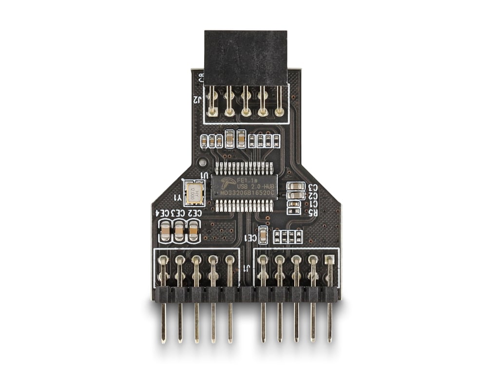 DeLOCK Koncentrator USB 2.0 9-pinowa listwa wtykowa żeńska do 2 x 9-pinowa listwa wtykowa męska