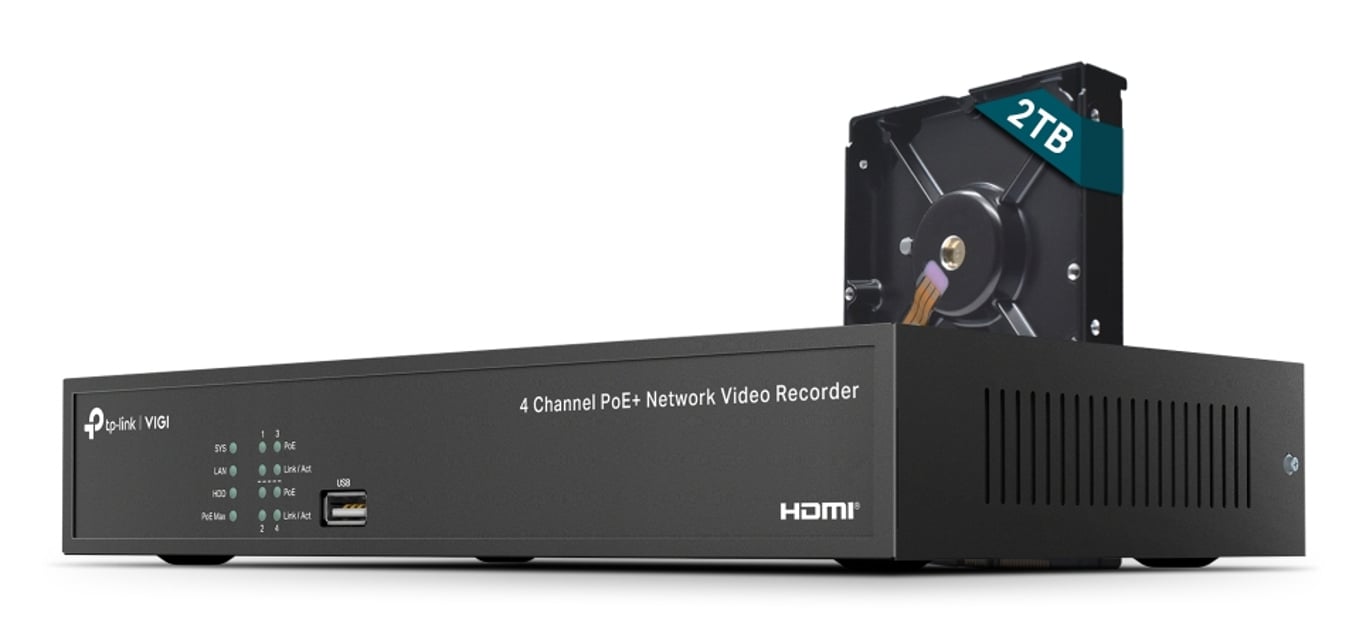 TP-Link VIGI NVR1004H-4P-2TB Czarny