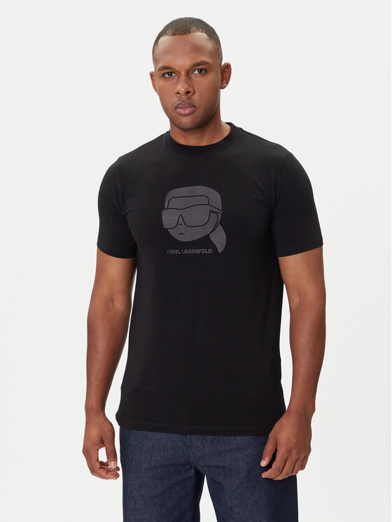 KARL LAGERFELD T-Shirt 755032 554221 Czarny Regular Fit