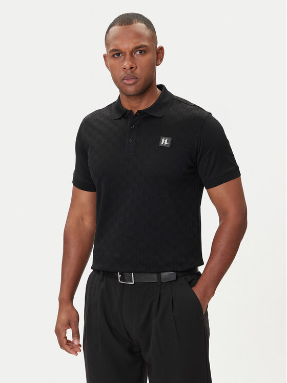 KARL LAGERFELD Polo 745006 554201 Czarny Regular Fit
