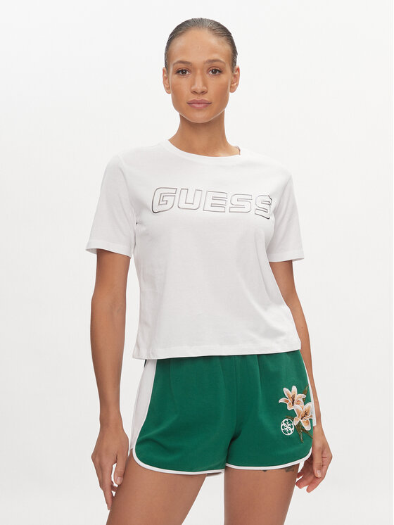 Guess T-Shirt Kiara V4GI18 I3Z14 Biały Boxy Fit
