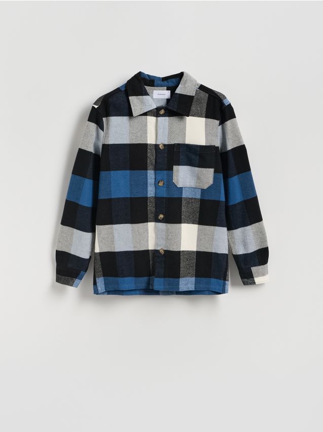 Reserved - Koszula comfort fit w kratę - granatowy