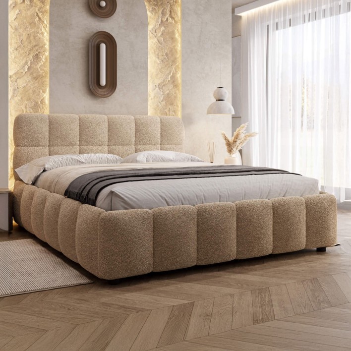 Łóżko tapicerowane 4794 160x200 Boucle Beż #8